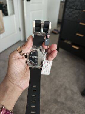 Black Silicone Strap Sports Watch